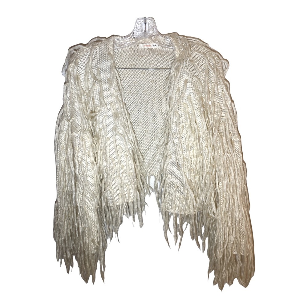 Orange Creek Sweaters | Shag Fringe Sweater Jacket Color: Cream | Size: L